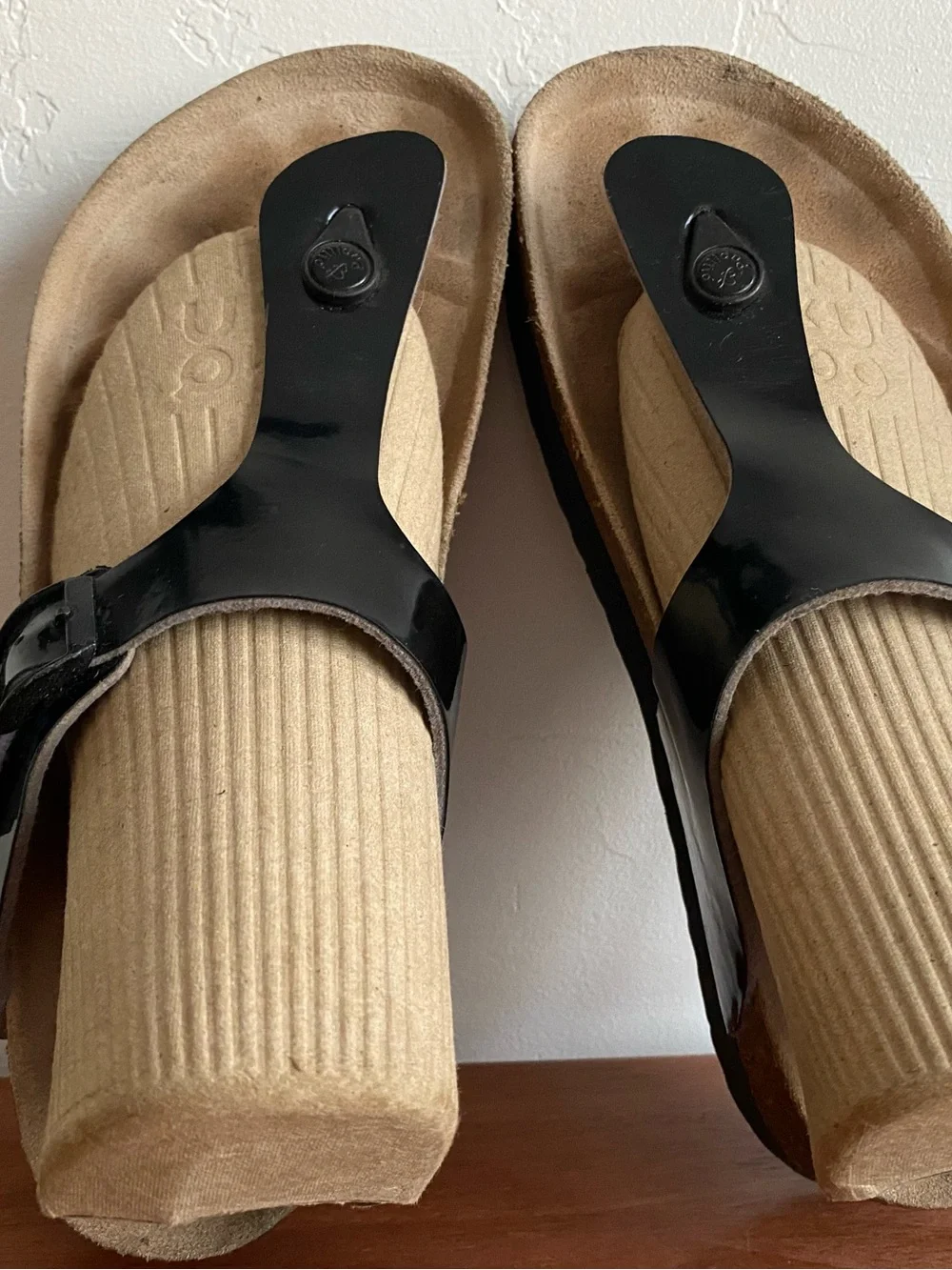 Pre-owned Papillio Gizeh Platform Women's Sandals with Black Strap Sz 40/9